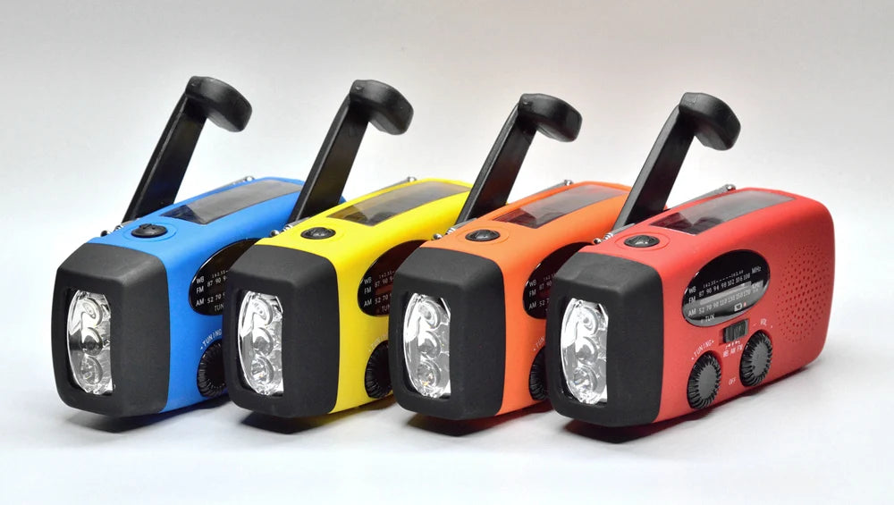 Multifunctional Waterproof Emergency Power USB Charger Solar Hand Crank Dynamo Portable AM/FM Radio Built-In Speaker Flashlight