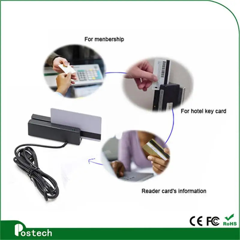 Manufacturer Magnetic Stripe Card Reader with USB or RS232 Interface MSR100 Supports Credit Card Payments Driver Cards